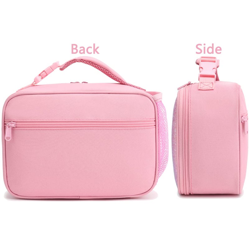 FlowFly Kids Lunch box Insulated Soft Bag Mini Cooler Back to School Thermal Meal Tote Kit for Girls, Boys, Glitter-Unicorn - Image 5